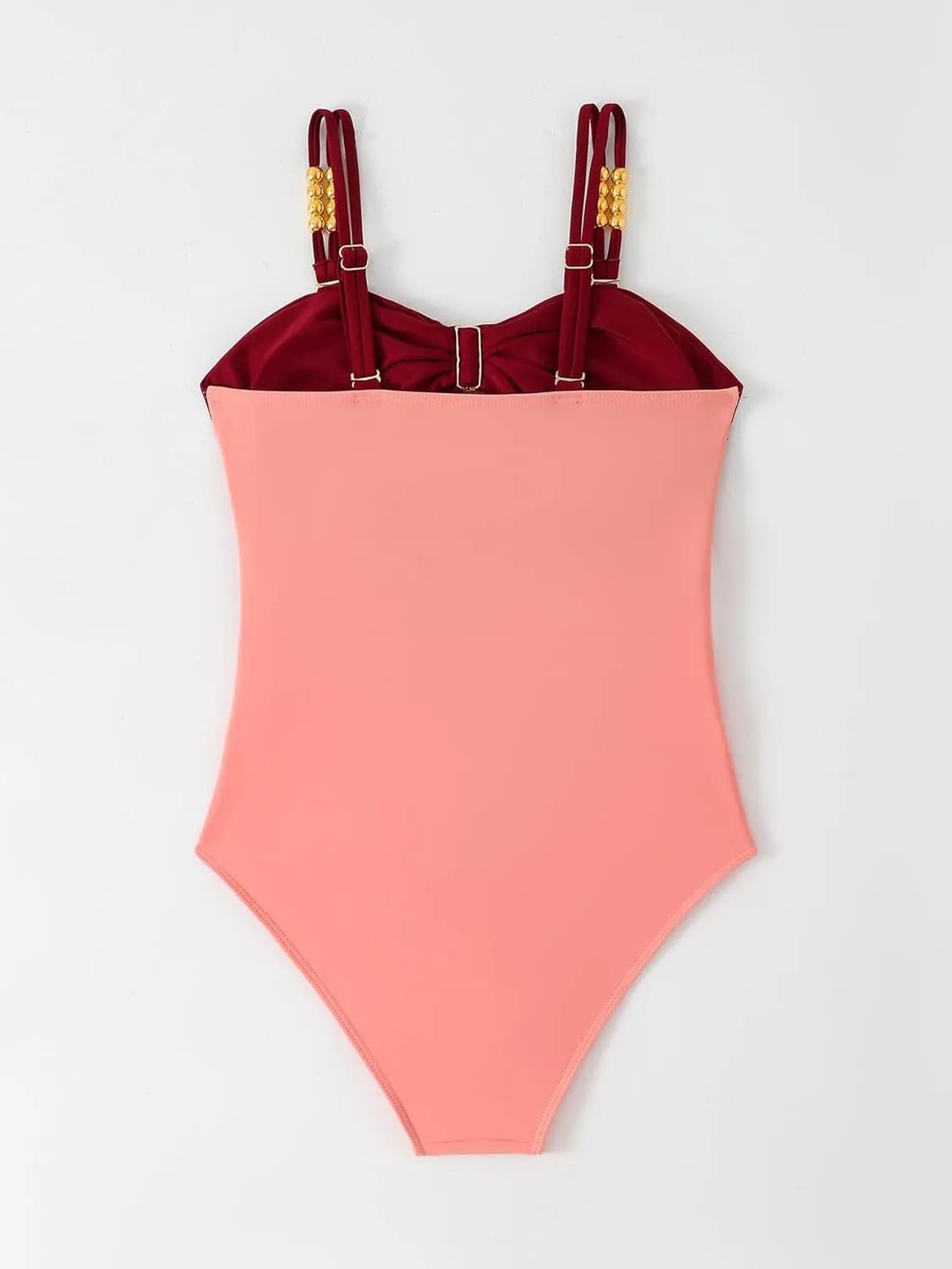 Verdusa Women's Cut Out Colorblock One Piece Swimsuit Ruched Swimwear Bathing Suit