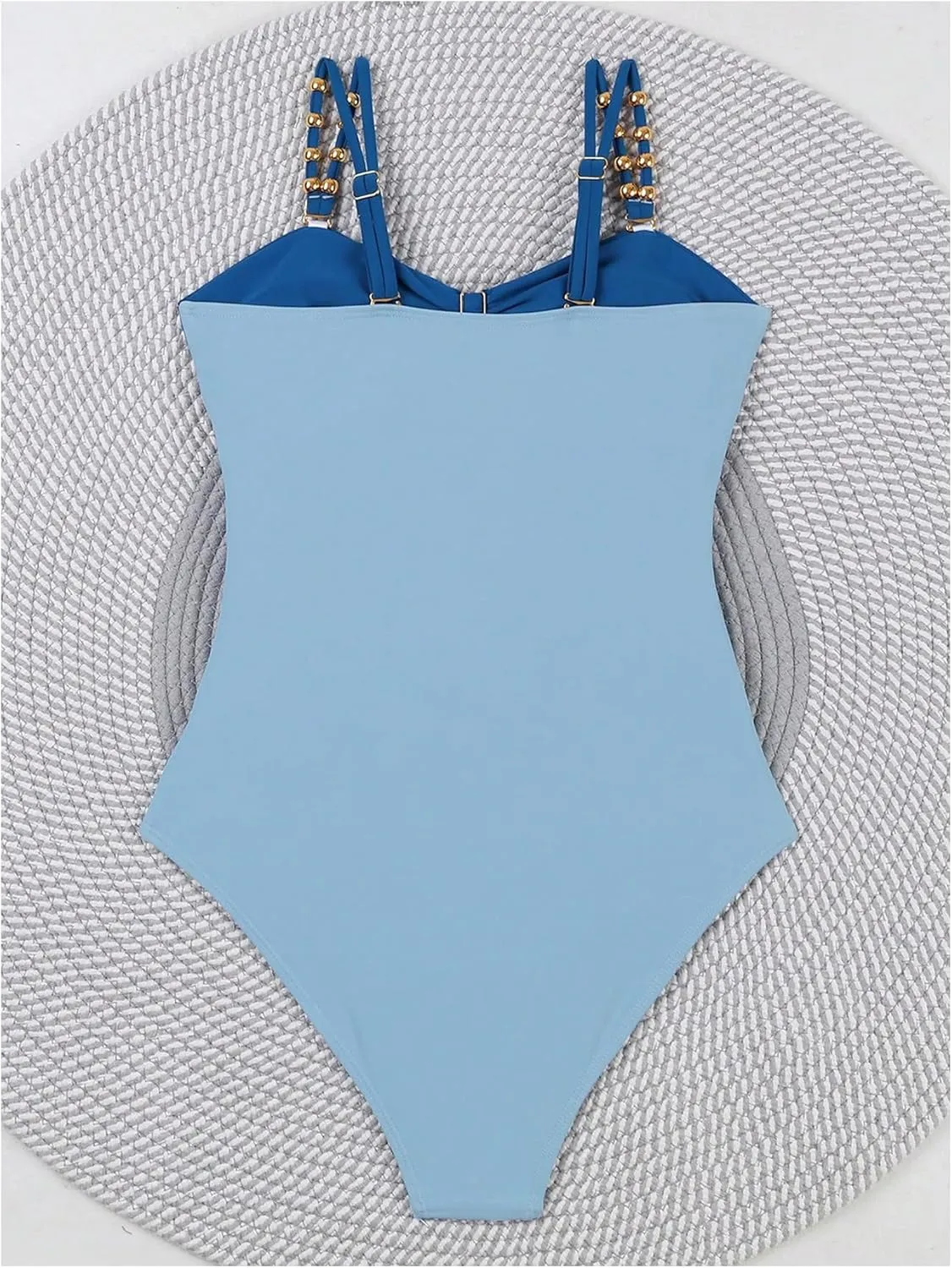 Verdusa Women's Cut Out Colorblock One Piece Swimsuit Ruched Swimwear Bathing Suit