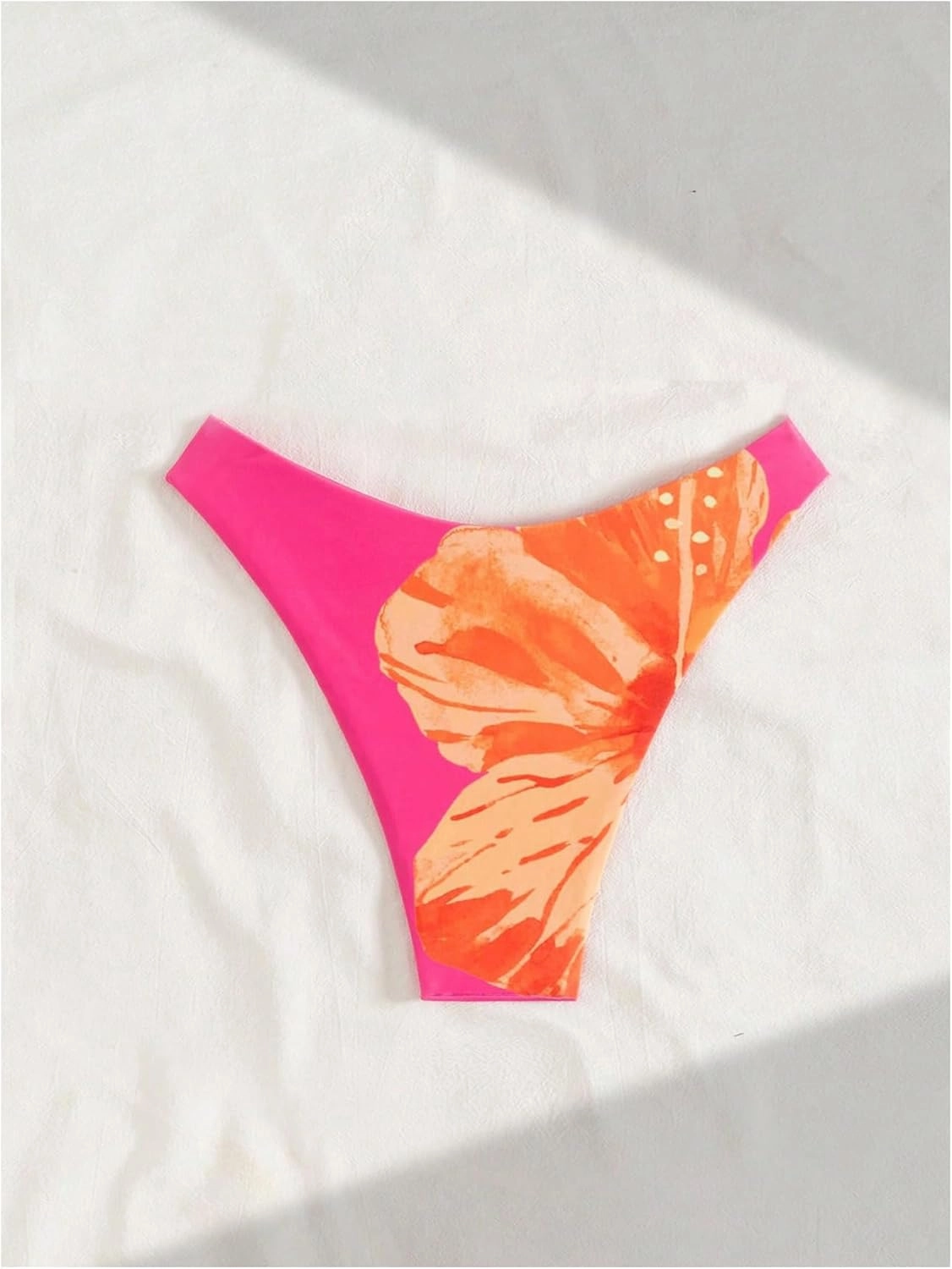 Verdusa Women's Colorblock Floral Bikini Bottoms Low Waist Beach Swim Briefs Panty