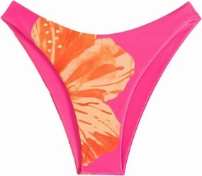 Verdusa Women's Colorblock Floral Bikini Bottoms Low Waist Beach Swim Briefs Panty