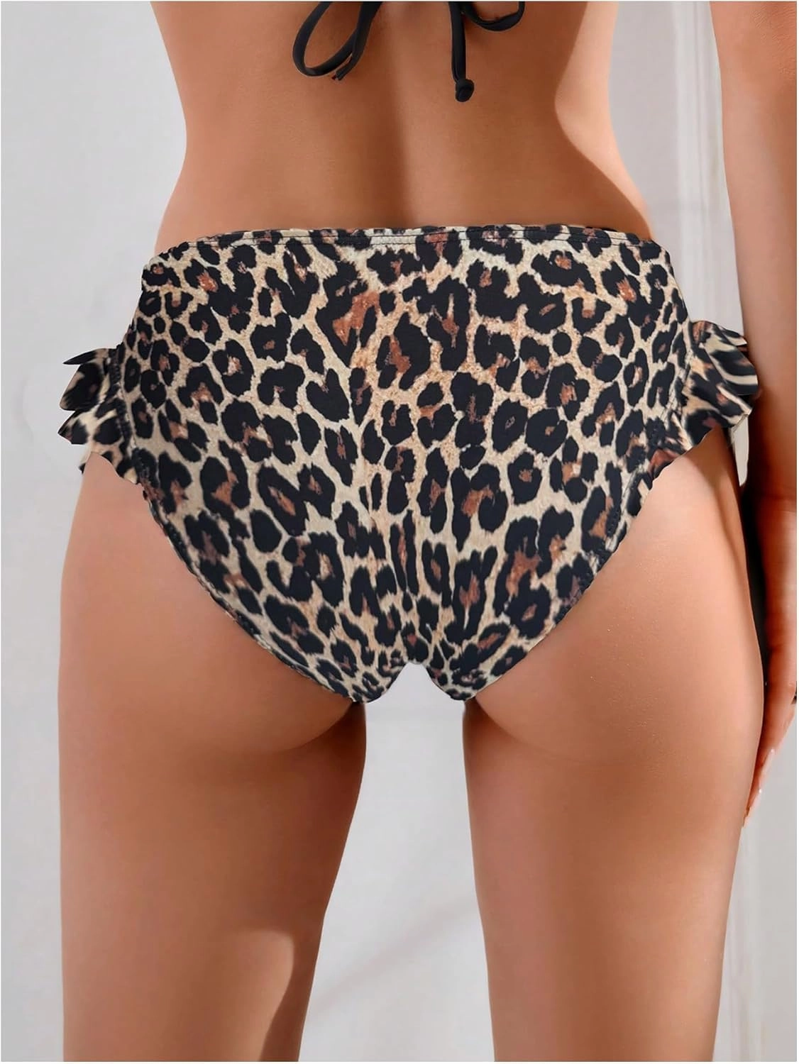 Verdusa Women's Ruffled Bikini Bottoms High Waist Beachwear Swim Briefs
