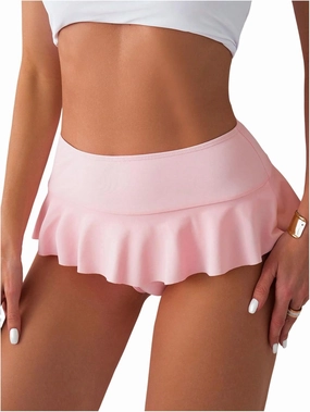 Verdusa Women's Ruffled Bikini Bottoms High Waist Beachwear Swim Briefs