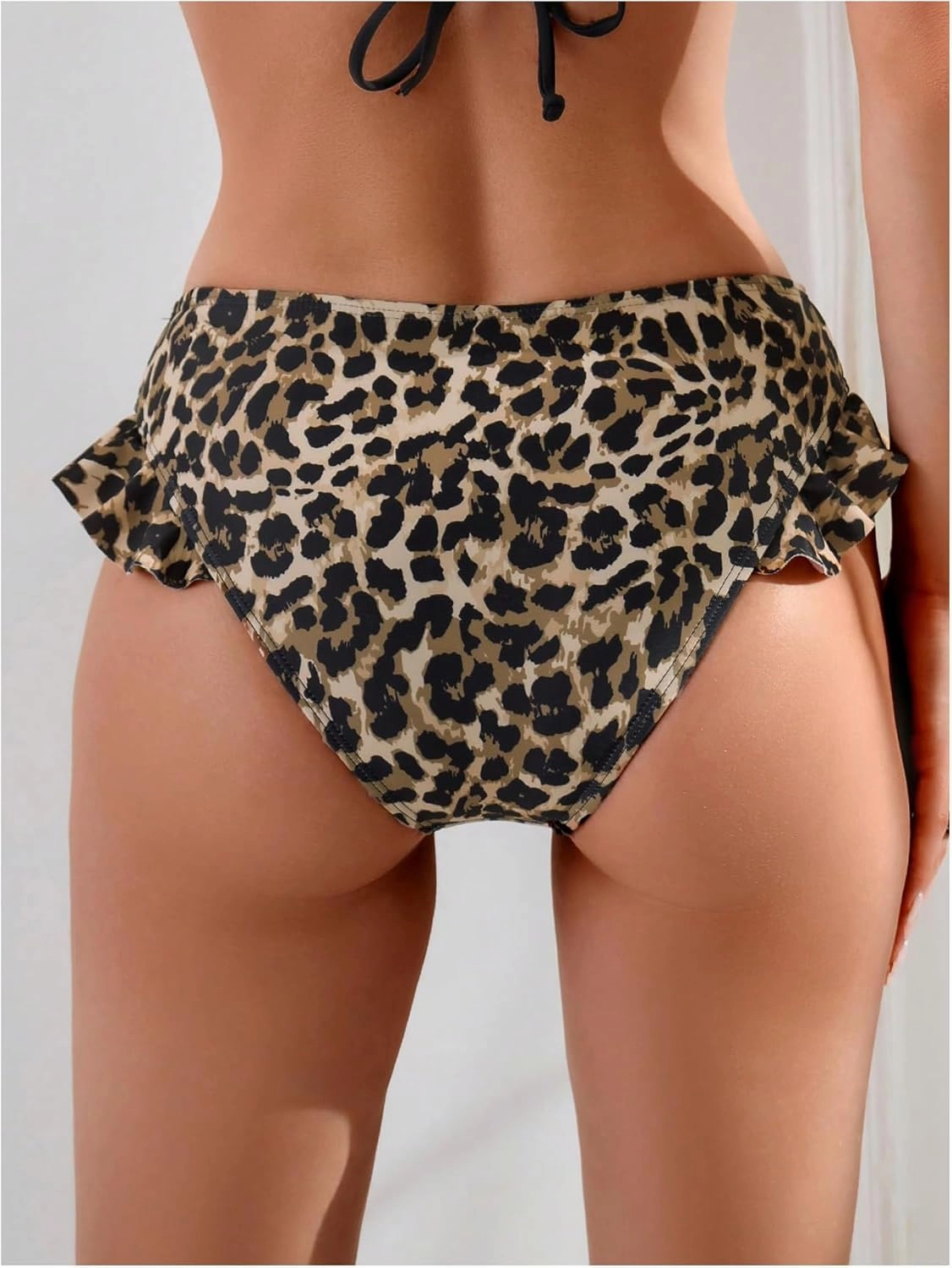 Verdusa Women's Ruffled Bikini Bottoms High Waist Beachwear Swim Briefs