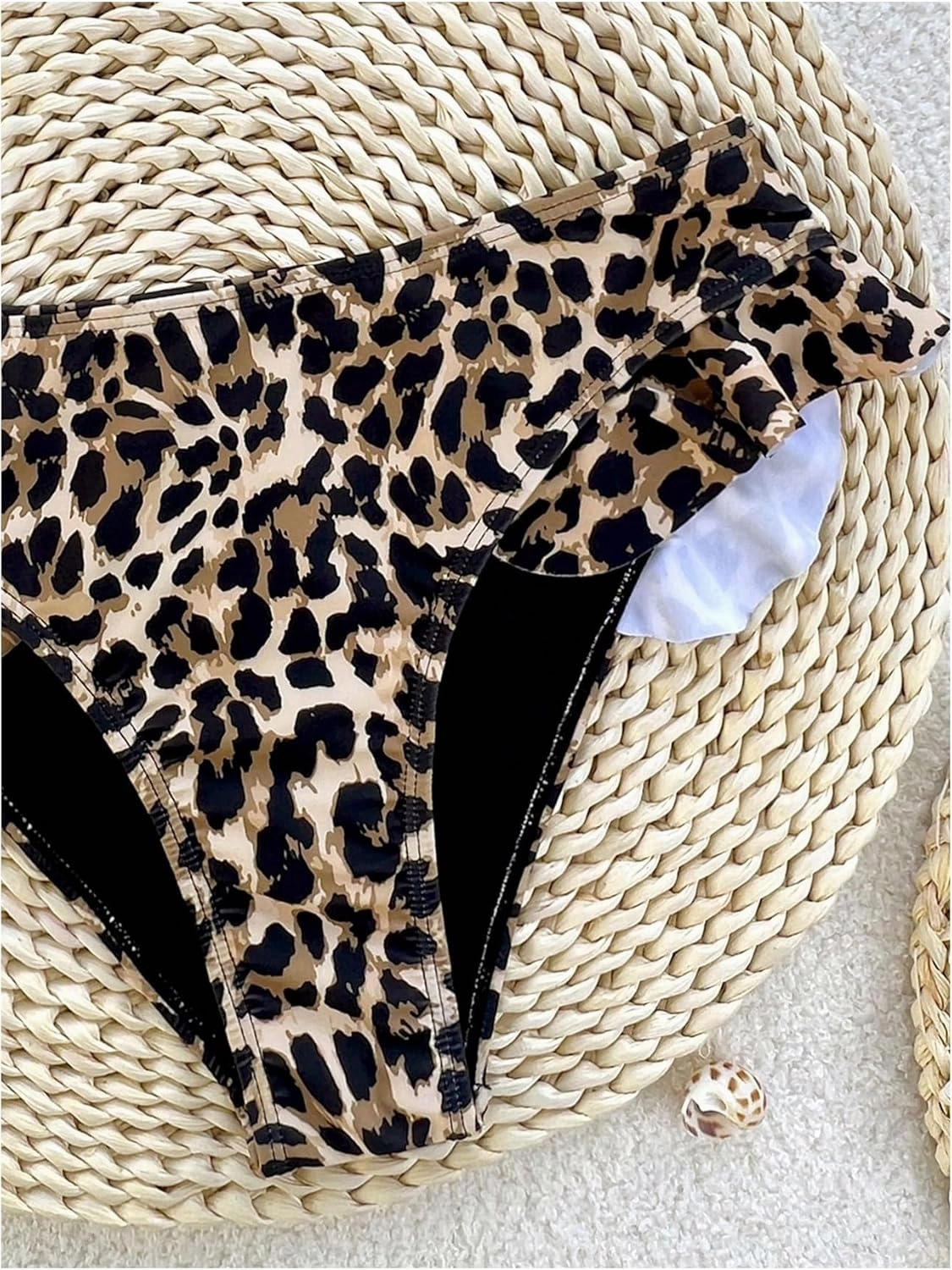 Verdusa Women's Ruffled Bikini Bottoms High Waist Beachwear Swim Briefs