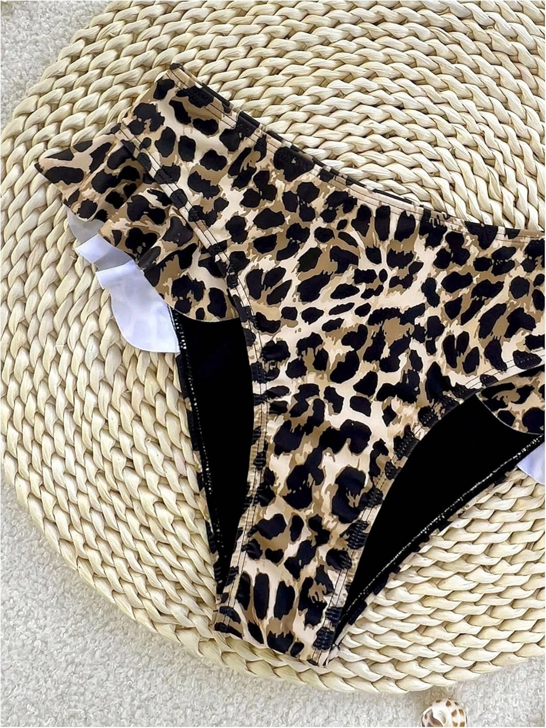 Verdusa Women's Ruffled Bikini Bottoms High Waist Beachwear Swim Briefs