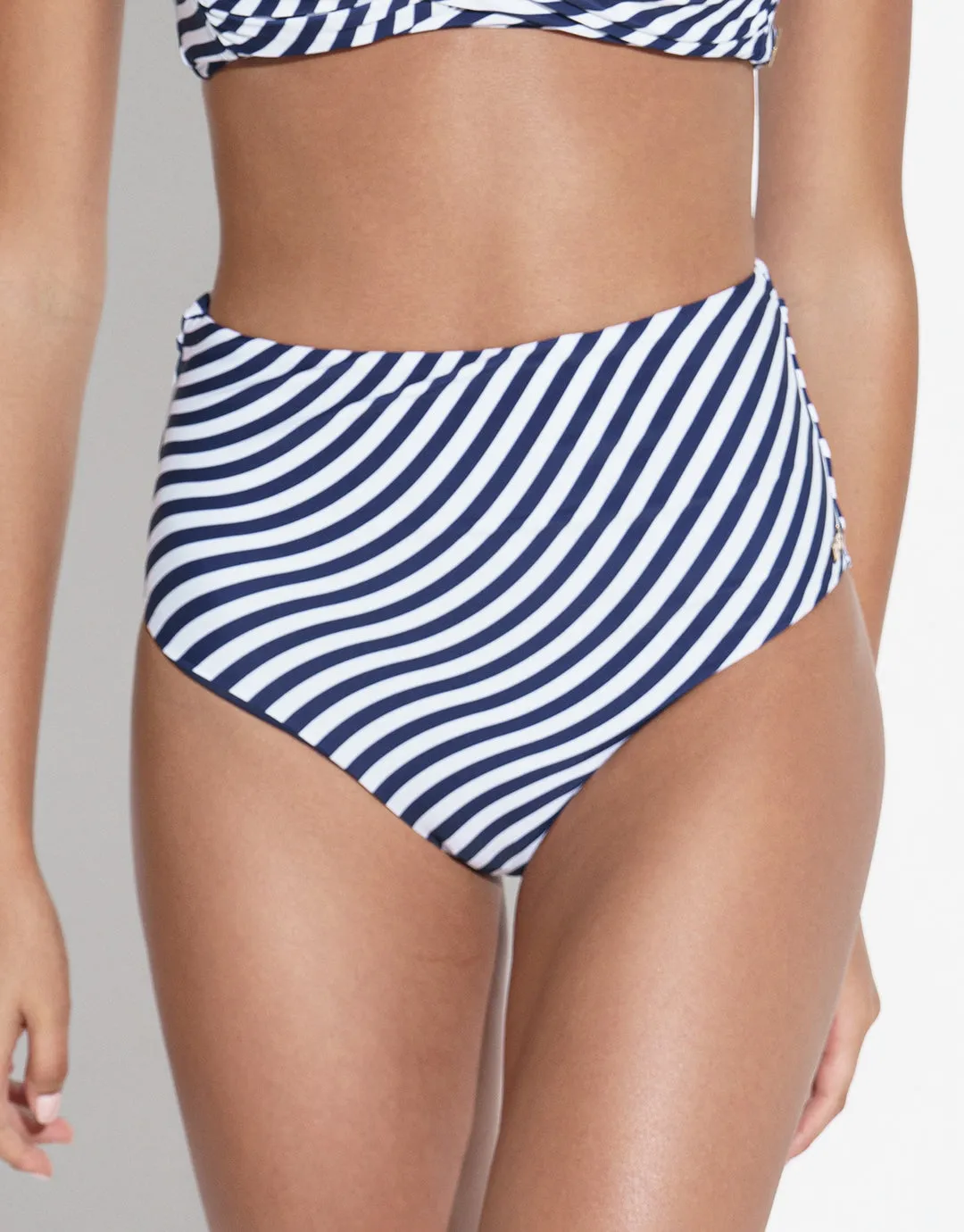 Wave Chara Bikini Pant - Navy White
