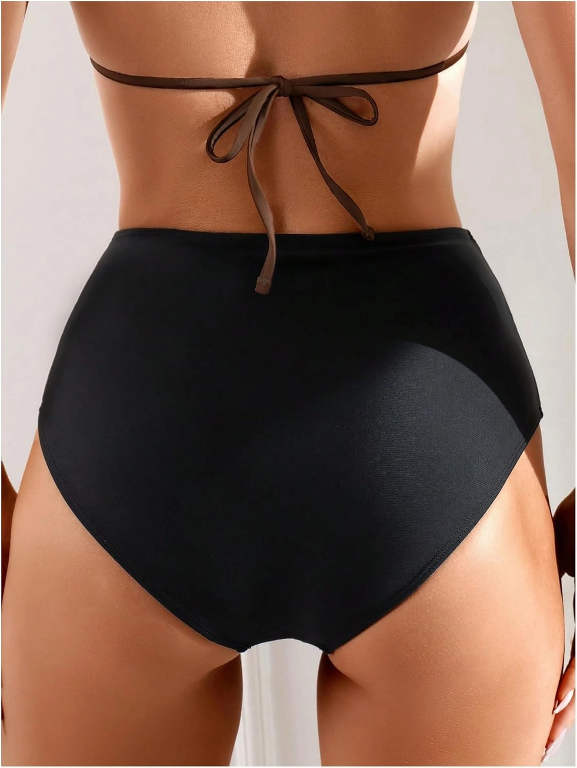 WDIRARA Women's Ruffle Bikini Bottoms High Waist Full Coverage Swim Briefs Bathing Suit Beachwear
