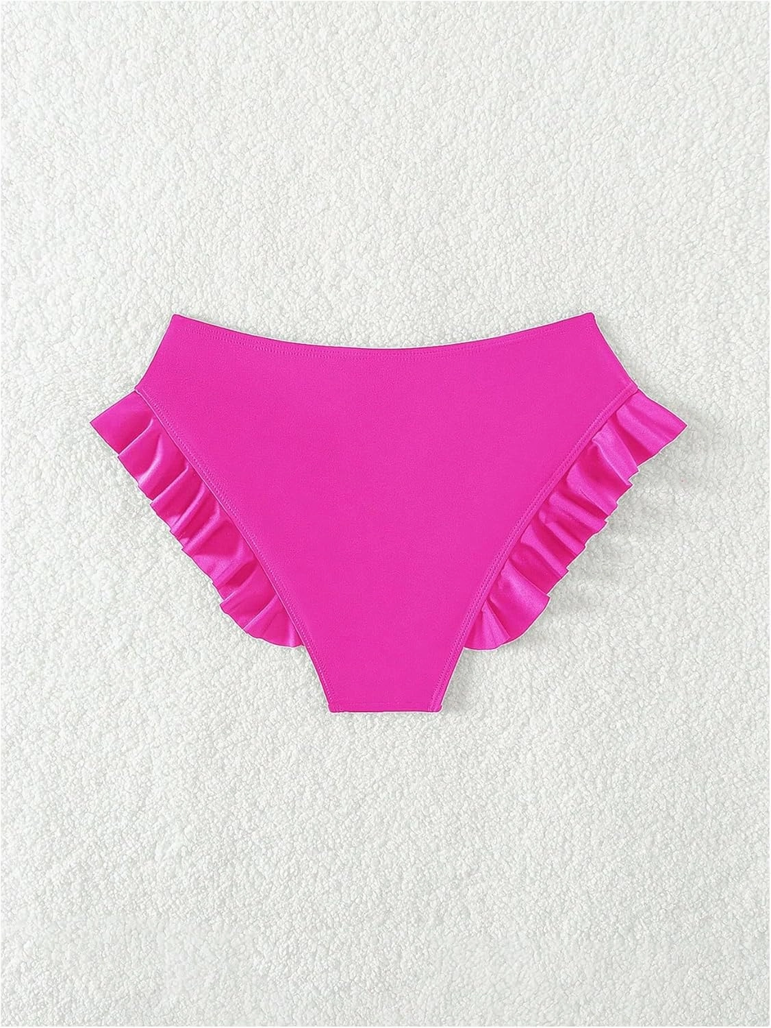 WDIRARA Women's Ruffle Bikini Bottoms High Waist Full Coverage Swim Briefs Bathing Suit Beachwear