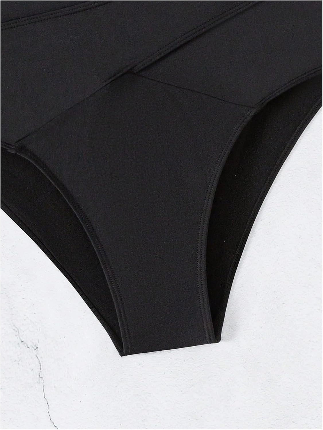 WDIRARA Women's Ruffle Bikini Bottoms High Waist Full Coverage Swim Briefs Bathing Suit Beachwear