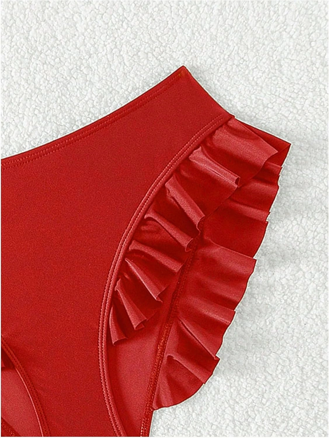 WDIRARA Women's Ruffle Bikini Bottoms High Waist Full Coverage Swim Briefs Bathing Suit Beachwear
