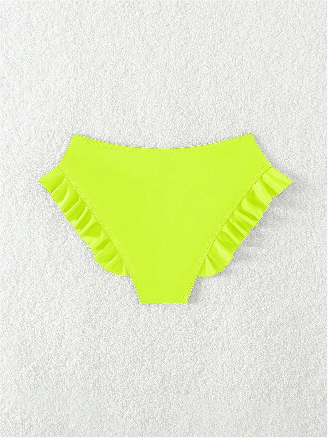 WDIRARA Women's Ruffle Bikini Bottoms High Waist Full Coverage Swim Briefs Bathing Suit Beachwear