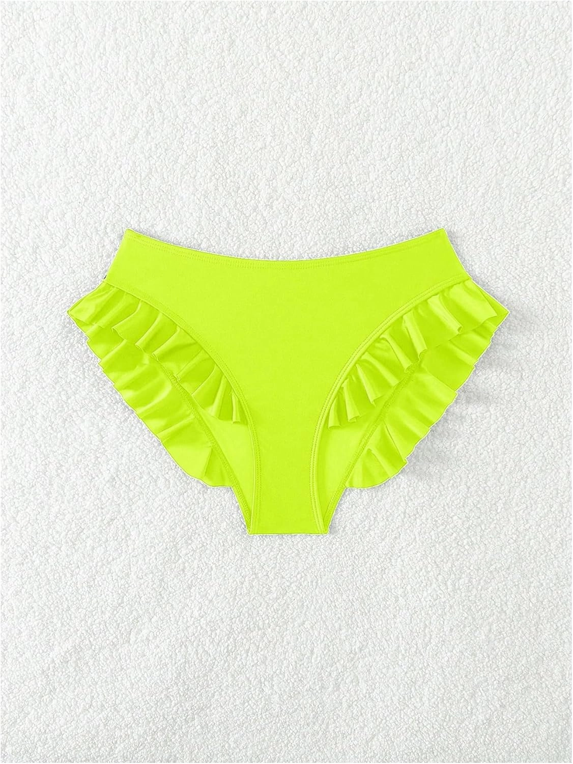 WDIRARA Women's Ruffle Bikini Bottoms High Waist Full Coverage Swim Briefs Bathing Suit Beachwear
