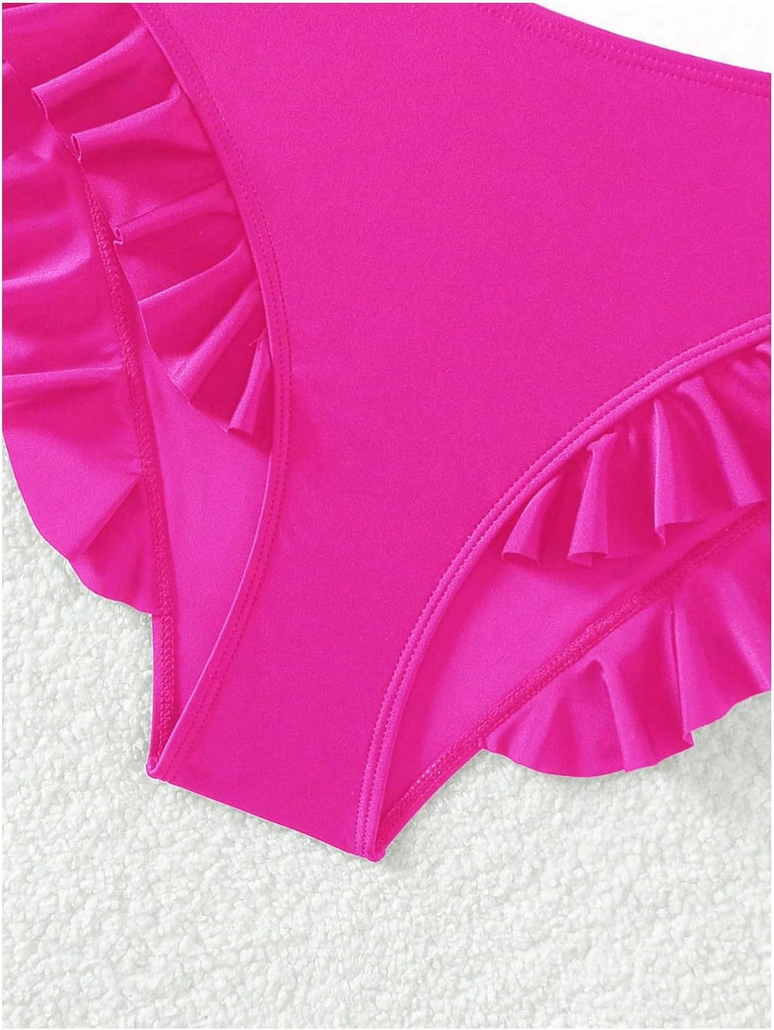 WDIRARA Women's Ruffle Bikini Bottoms High Waist Full Coverage Swim Briefs Bathing Suit Beachwear
