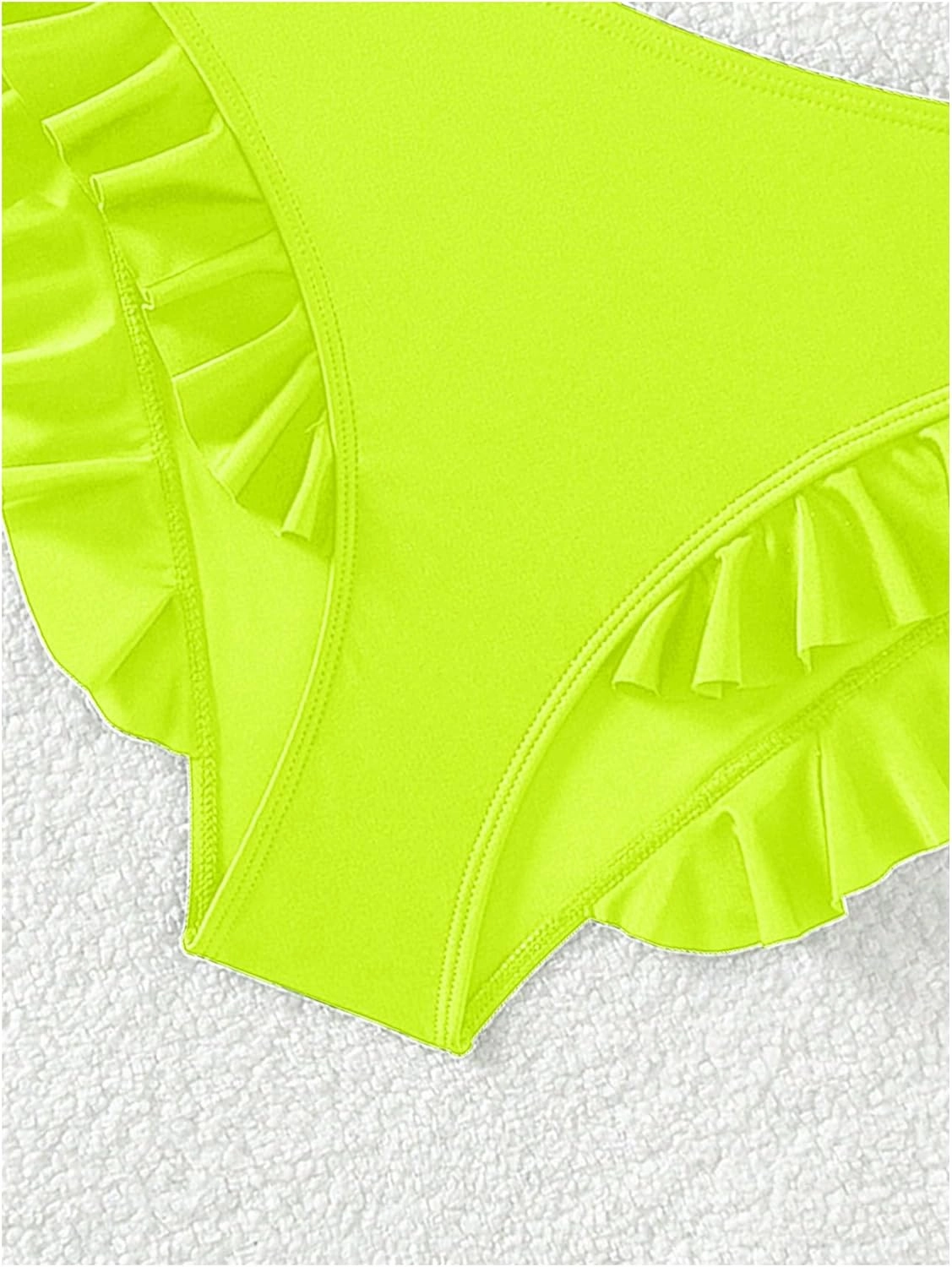 WDIRARA Women's Ruffle Bikini Bottoms High Waist Full Coverage Swim Briefs Bathing Suit Beachwear