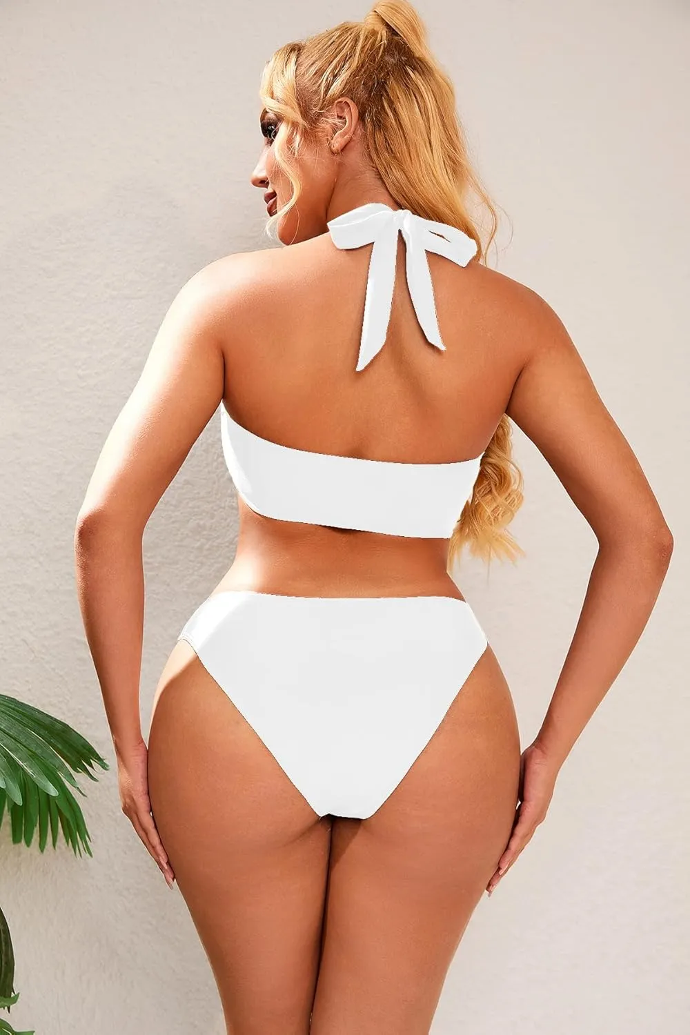 Women One Piece Swimsuit Slimming Cutout Fashoin Swimwear Metal Ring Bathing Suit Female Beachwear