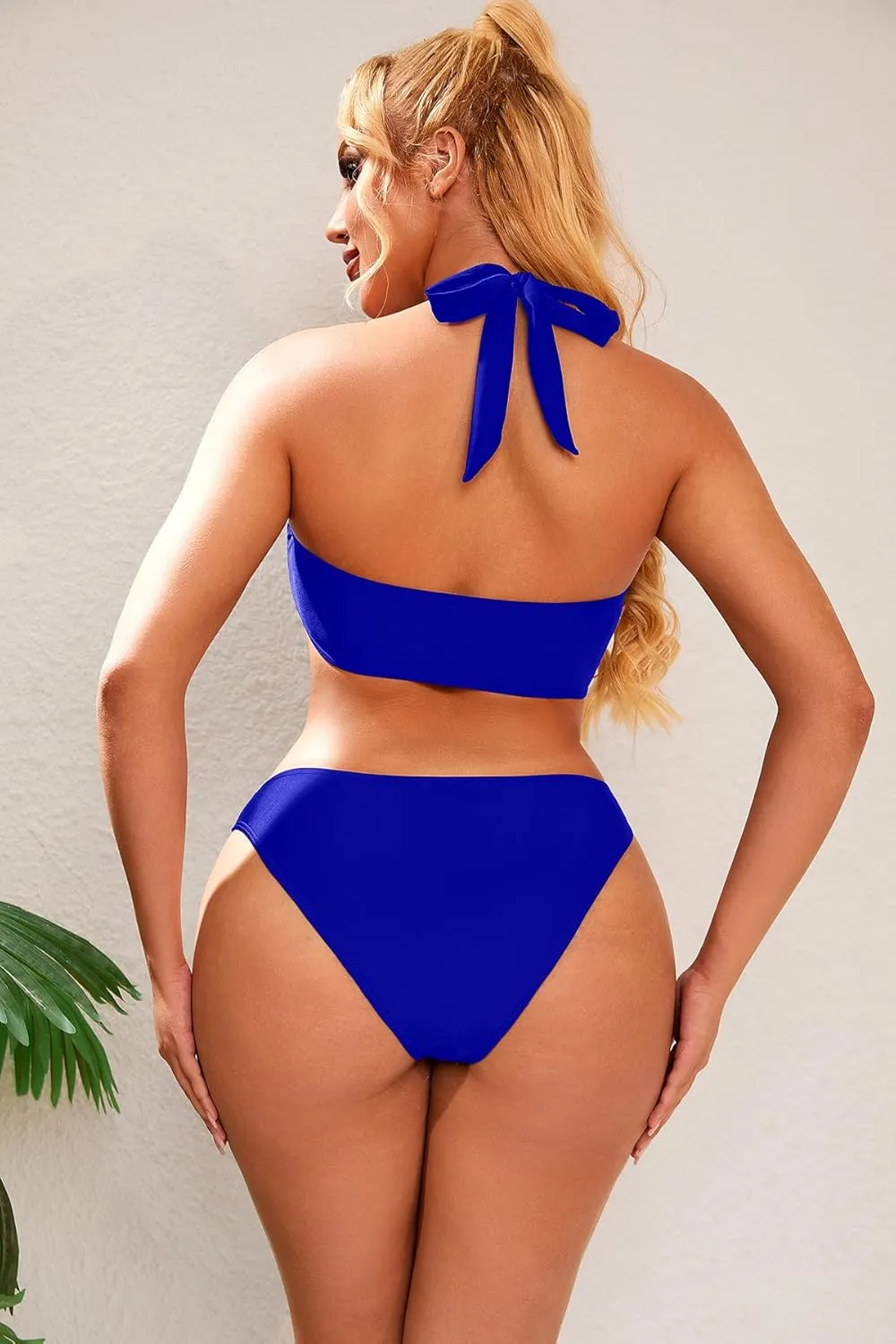 Women One Piece Swimsuit Slimming Cutout Fashoin Swimwear Metal Ring Bathing Suit Female Beachwear
