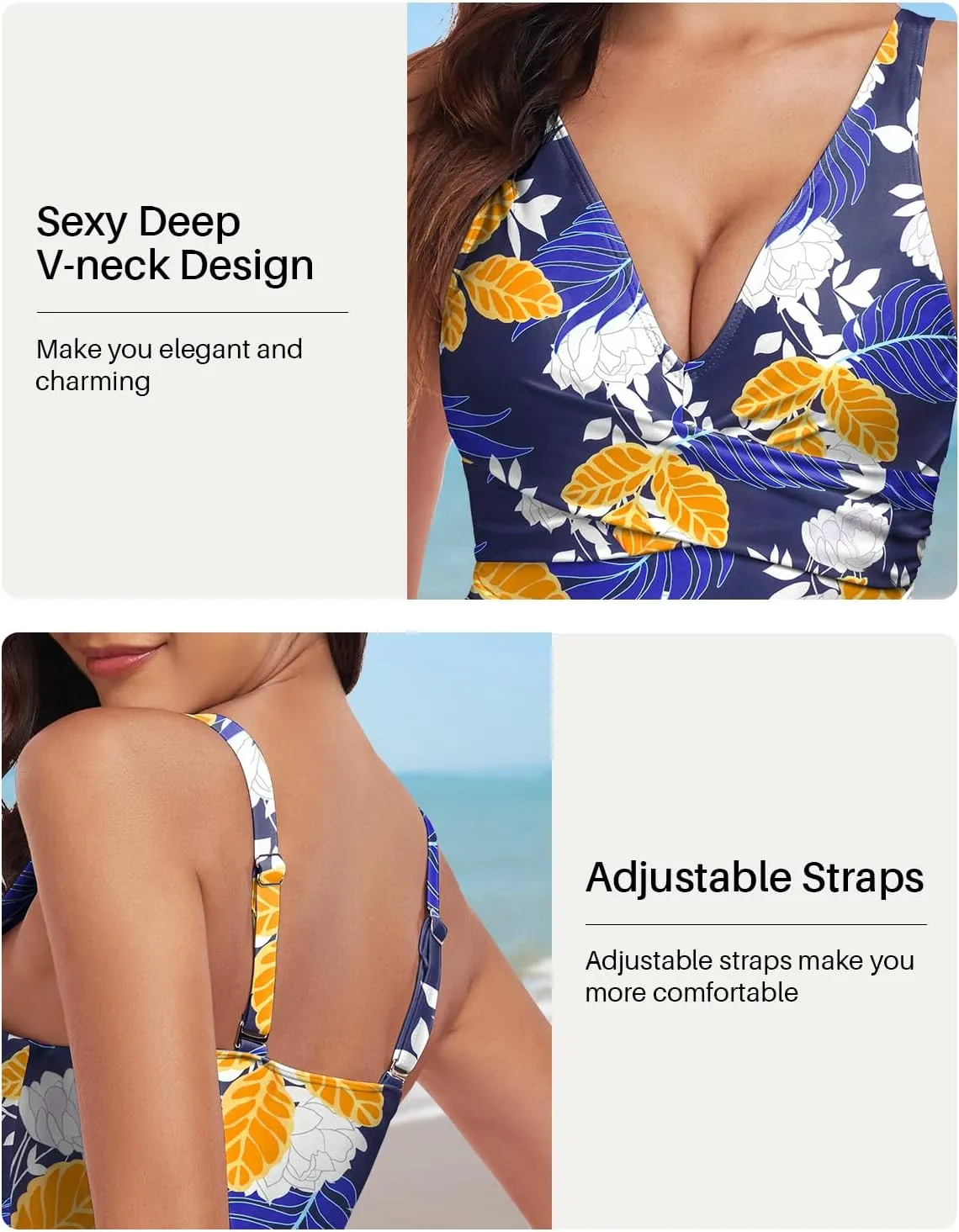 Women One Piece Swimsuit Tummy Control Bathing Suits for Women Slimming Ruched Swimsuits Cutout Swimwear