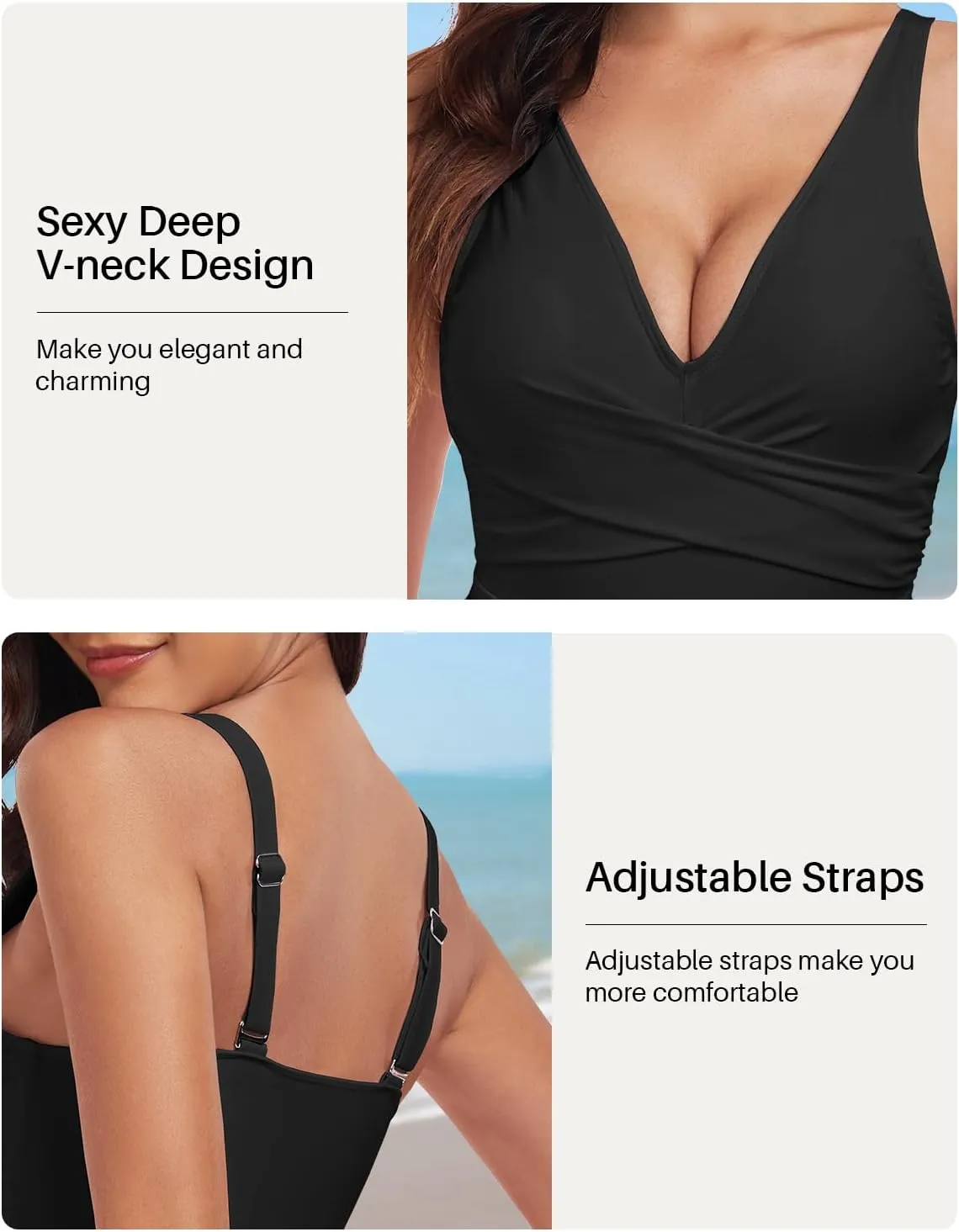 Women One Piece Swimsuit Tummy Control Bathing Suits for Women Slimming Ruched Swimsuits Cutout Swimwear