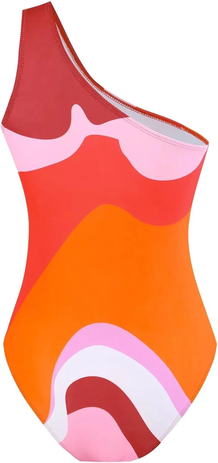 Women One Piece Swimsuit with Cover up Set High Waisted Beach Wrap Skirt Two Piece Bathing Suit
