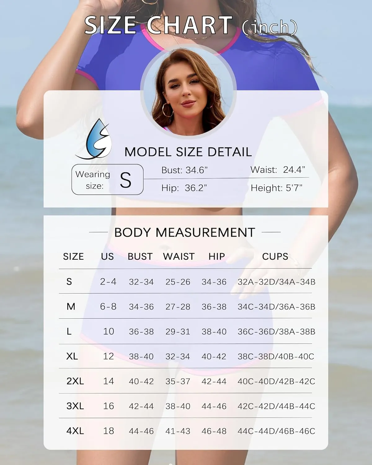 Women Sporty Tummy Control Swimsuit Color Block High Waisted Bikini Set Two Piece Bathing Suit Full Coverage Shorts