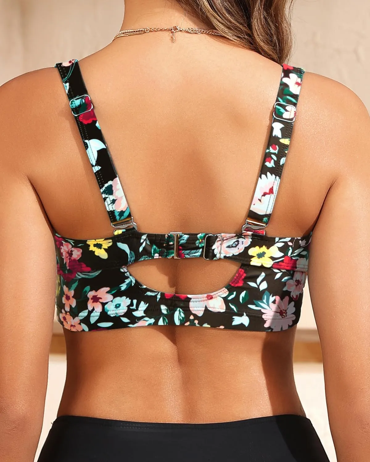 Women Underwire Bikini Top - Supportive Push Up Swim Top Only 2025 Retro Bathing Suit Tops