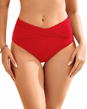 Women High Waist Bikini Bottom - V Cut Bathing Suit Bottoms Full Coverage Twist Front Swimsuit Bottom Swimwear 2025