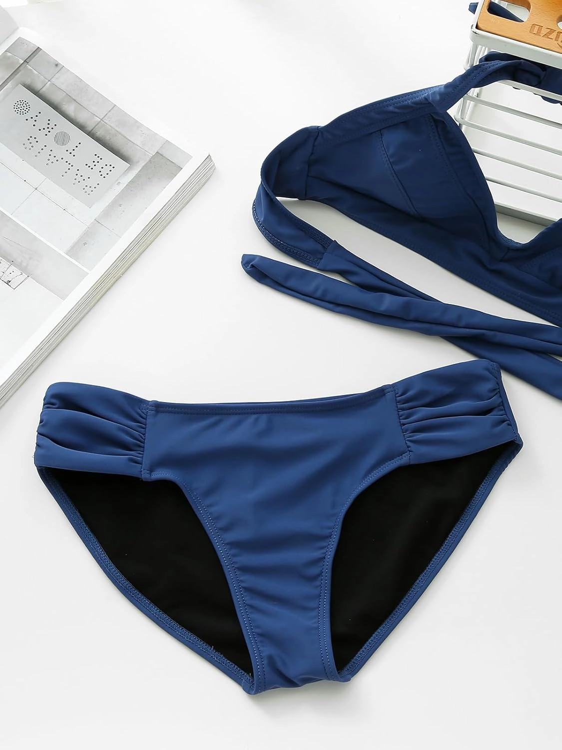 Women Low Rise Bikini Bottoms Full Coverage Ruched Swimsuits Swimwear Bathing Suit Bottom