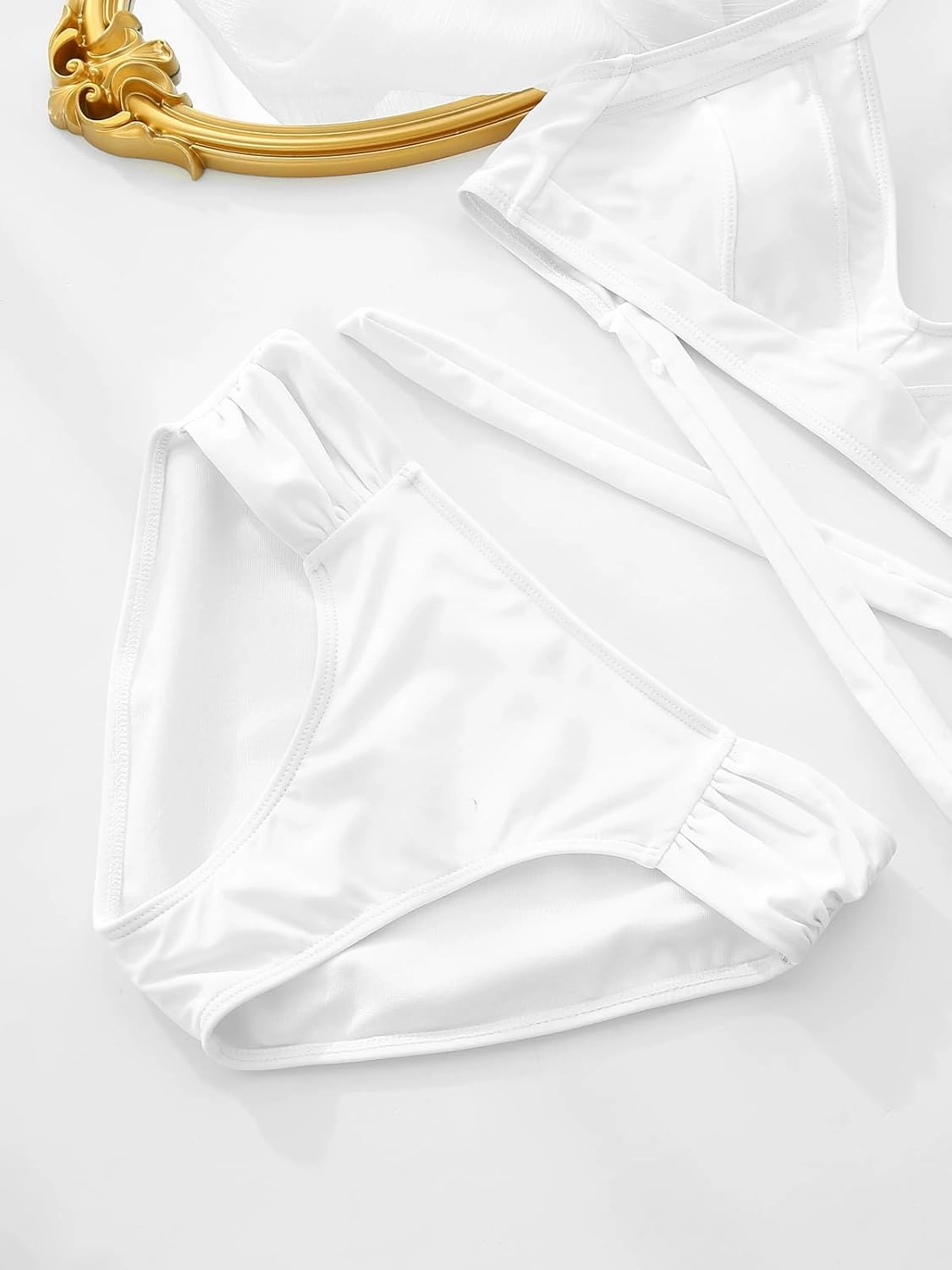 Women Low Rise Bikini Bottoms Full Coverage Ruched Swimsuits Swimwear Bathing Suit Bottom
