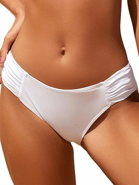 Women Low Rise Bikini Bottoms Full Coverage Ruched Swimsuits Swimwear Bathing Suit Bottom