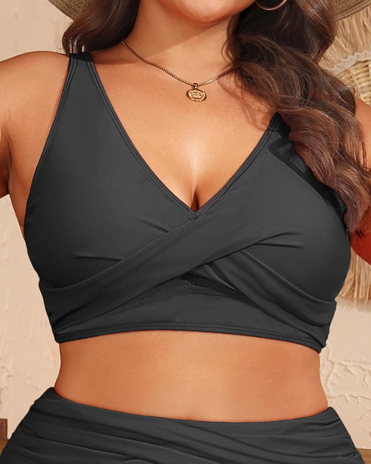 Women Plus Size Bikini Top - Twist Front Swimsuit Top Push Up Full Coverage Bathing Suit 2025 Swim Bra for Large Bust