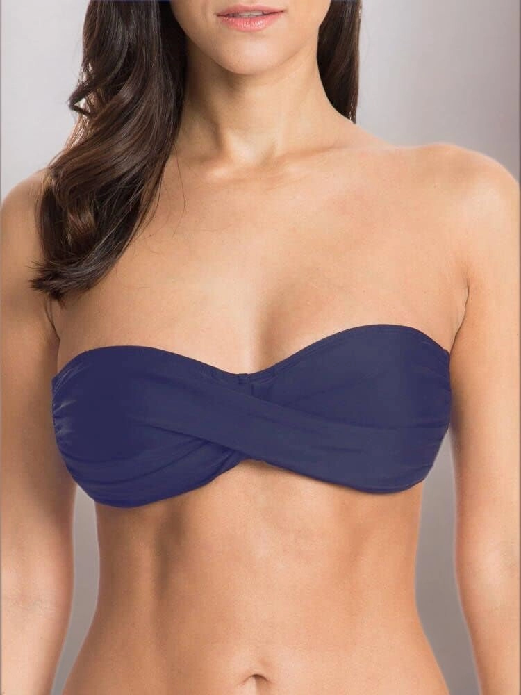 Women's Bandeau Bikini Top Strapless Tie Back Bathing Suit Top
