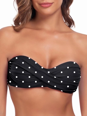 Women's Bandeau Bikini Top Strapless Tie Back Bathing Suit Top