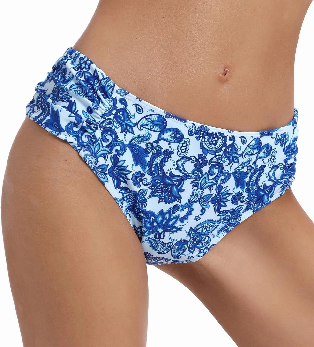 Women's Bathing Suit Bottoms Full Coverage Ruched Bikini Tankini Bottom Swimsuit Brief