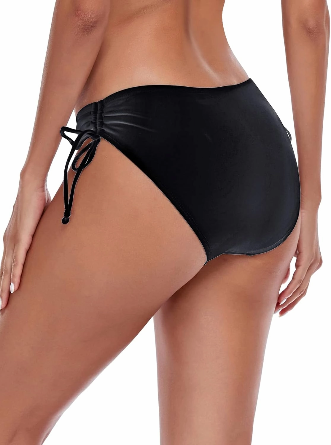 Women's Drawstring Bikini Bottoms Full Coverage Low Waisted Swim Bottom