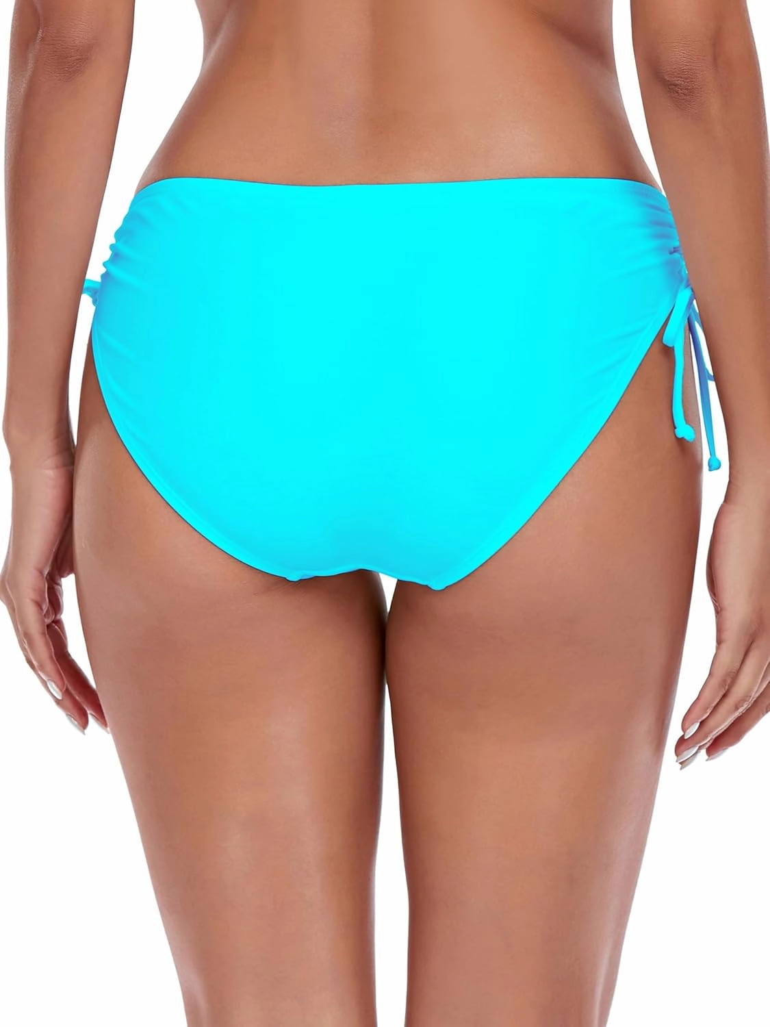 Women's Drawstring Bikini Bottoms Full Coverage Low Waisted Swim Bottom