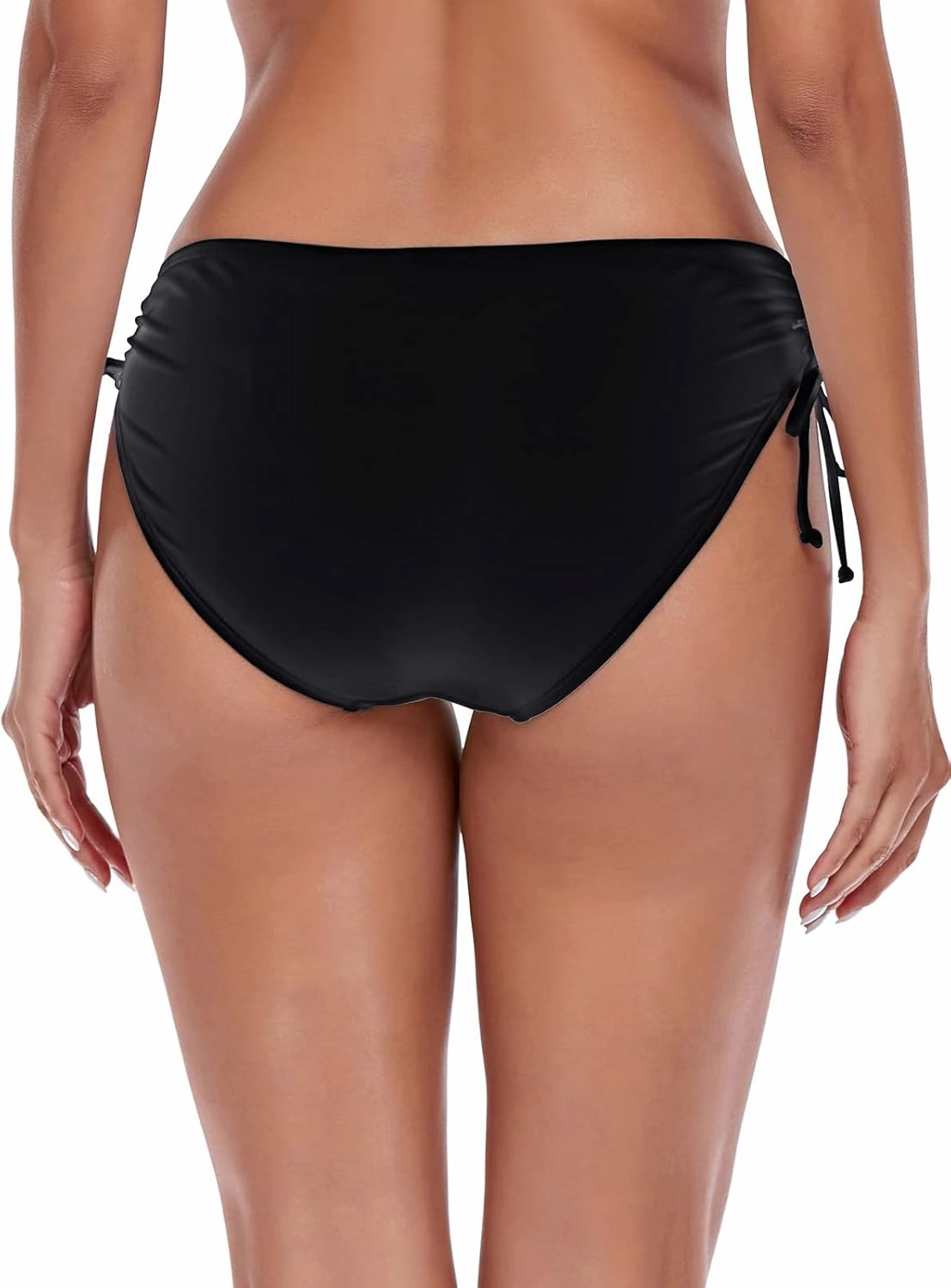 Women's Drawstring Bikini Bottoms Full Coverage Low Waisted Swim Bottom