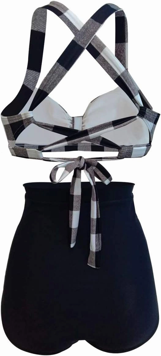 Women's Floral Halter High Waist Bikini Swimsuit Floral Printing Bathing Suits 2 Pieces