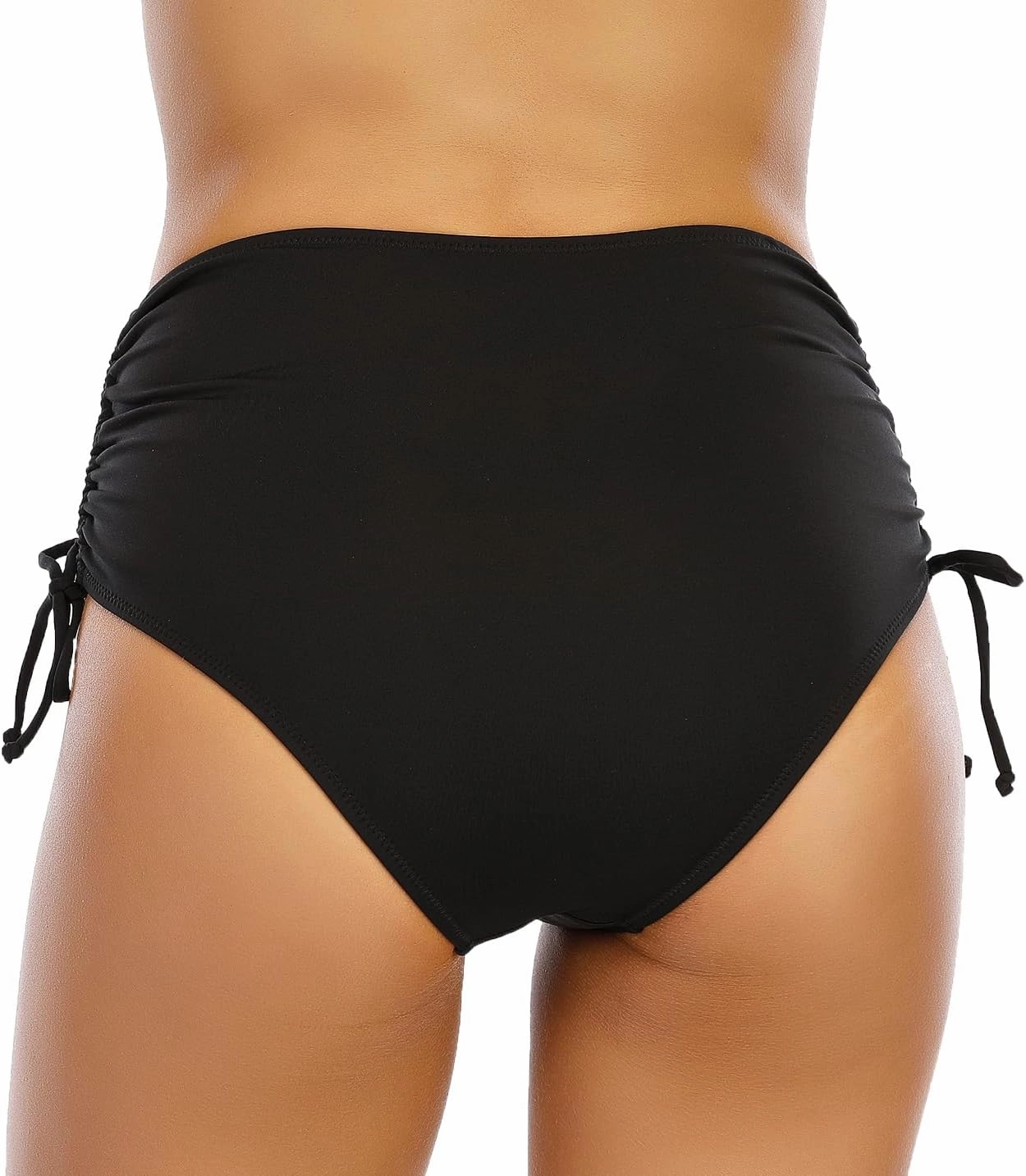 Women's High Waisted Bikini Bottoms Full Coverage Swim Bottom Tummy Control Side Tie Swimsuit Bathing Suit Bottoms