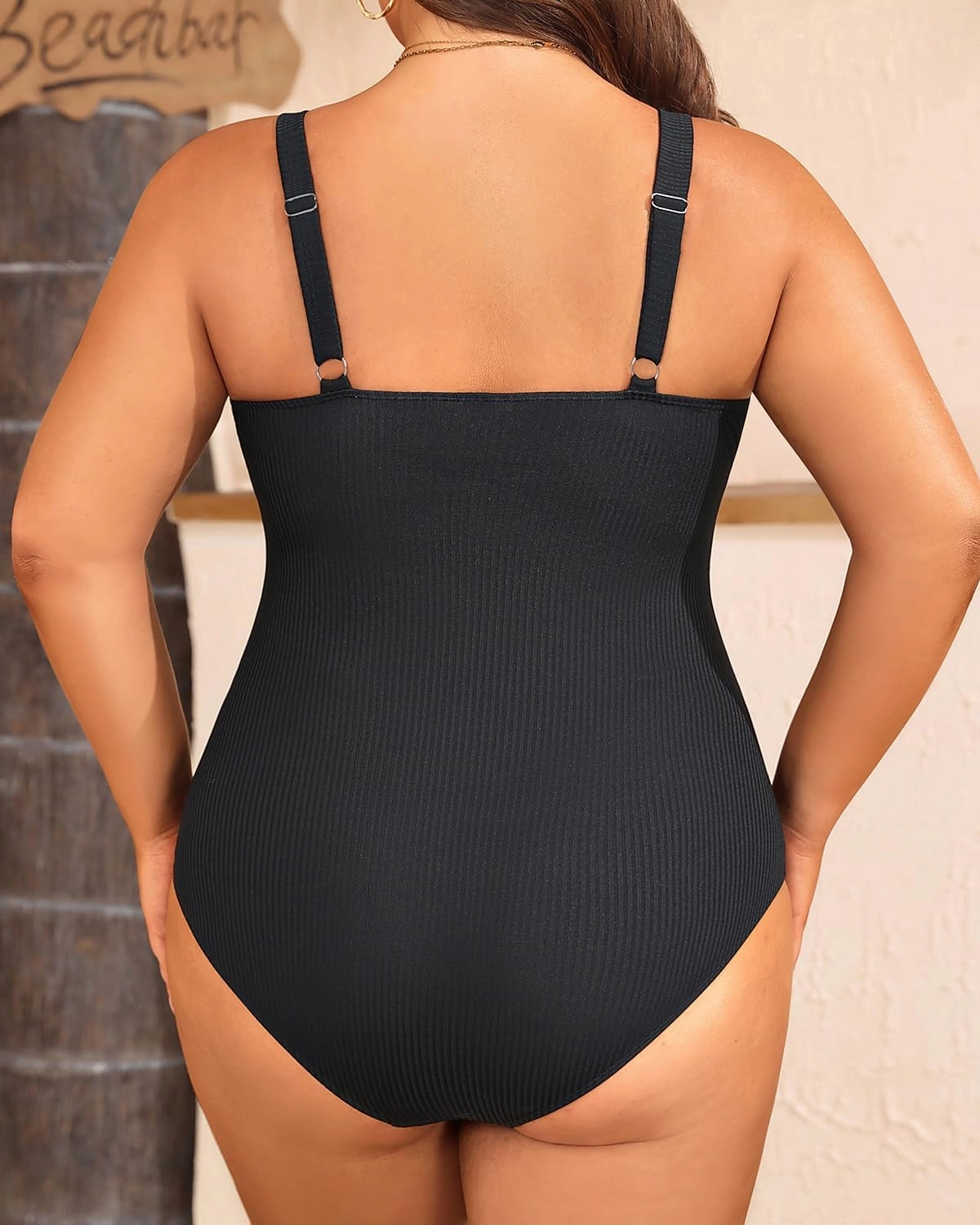 Women's Plus Size One Piece Swimsuit- Tummy Control Bathing Suit Ribbed Square Neck Swimwear 2025