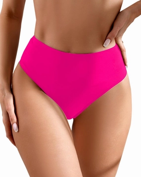 Women's Sexy High Waisted Ruched Back Cheeky Thong Bikini Swimsuit Bathing Suit Bottoms