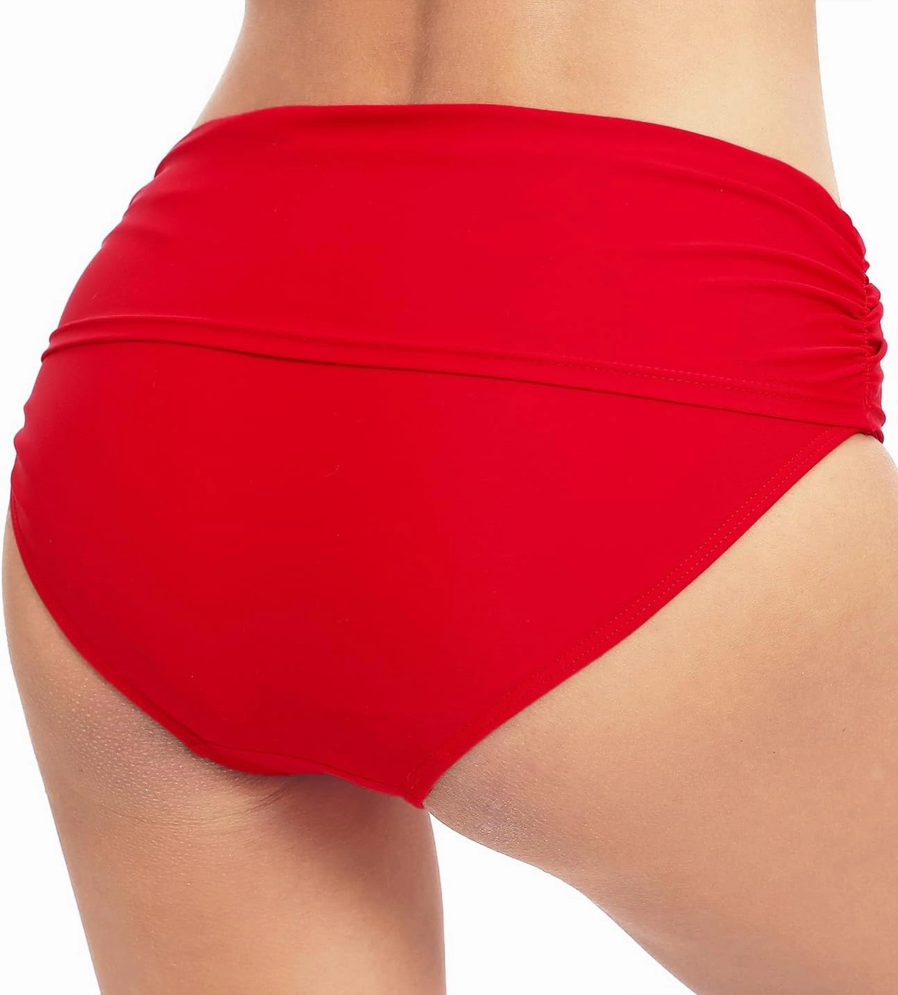 Women's Swimsuit Bikini Bottoms Full Coverage Ruched Bathing Suit Bottom