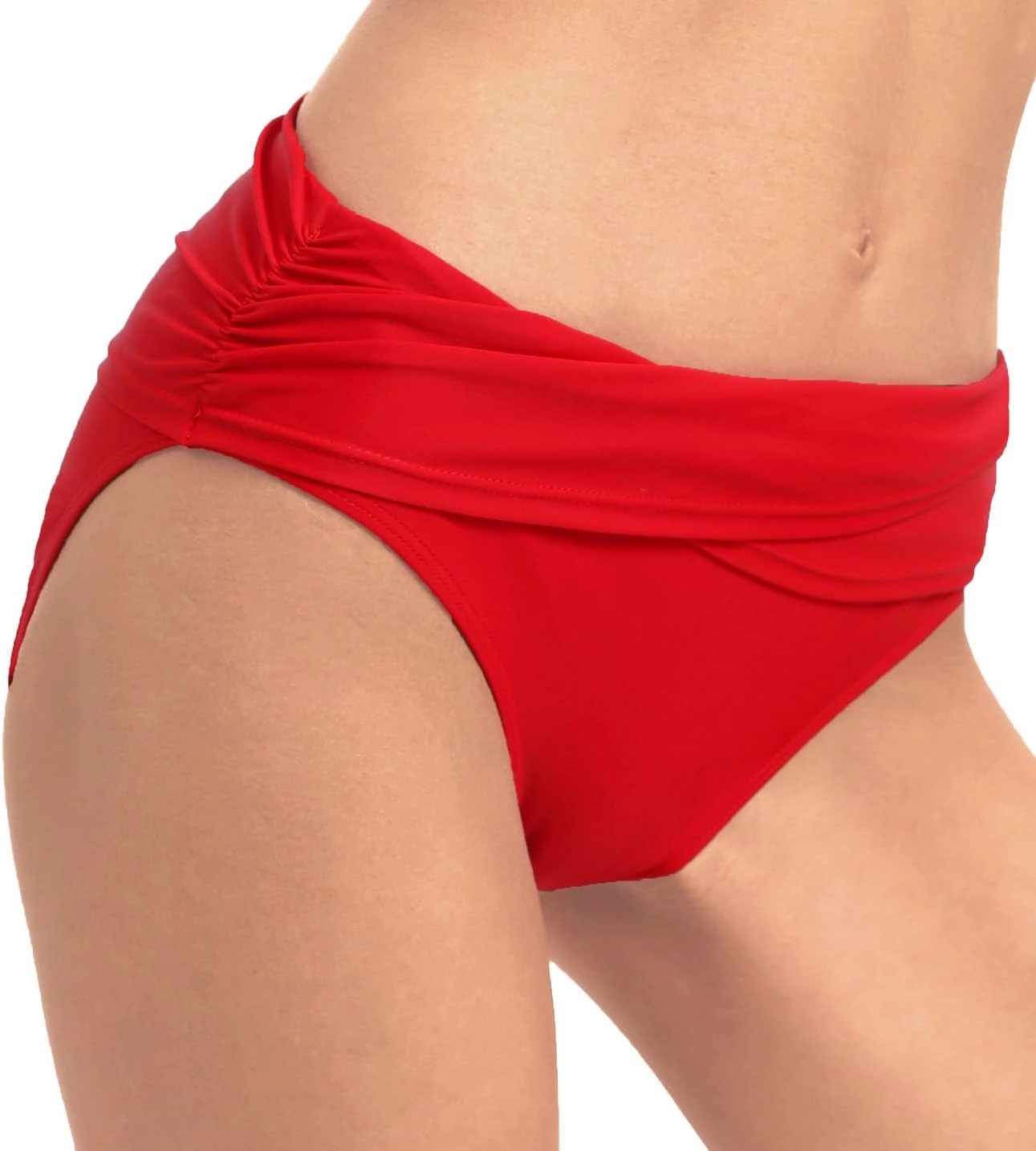 Women's Swimsuit Bikini Bottoms Full Coverage Ruched Bathing Suit Bottom