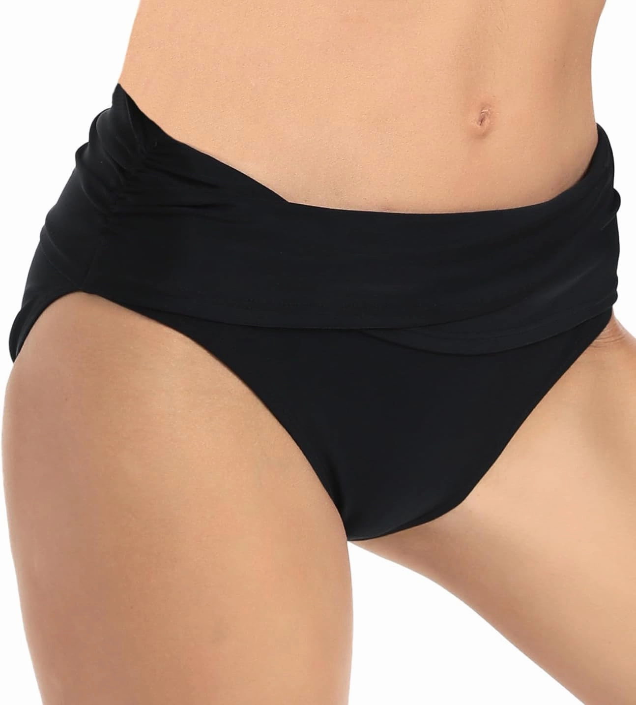 Women's Swimsuit Bikini Bottoms Full Coverage Ruched Bathing Suit Bottom
