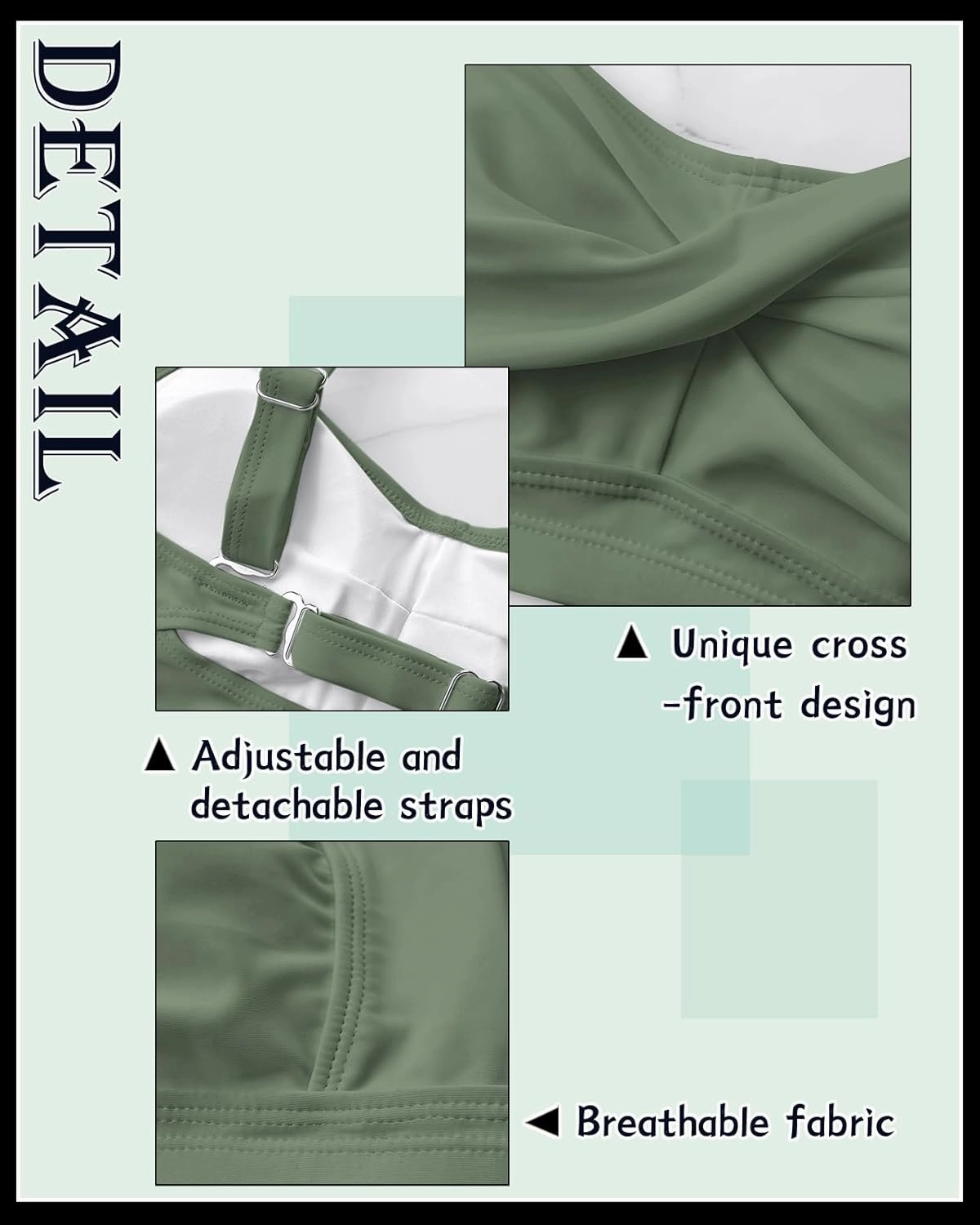 Women's Twist Front Full Coverage Swimsuit V Neck Padded High Waisted Ruched Bikini Set Two Piece Bathing Suit
