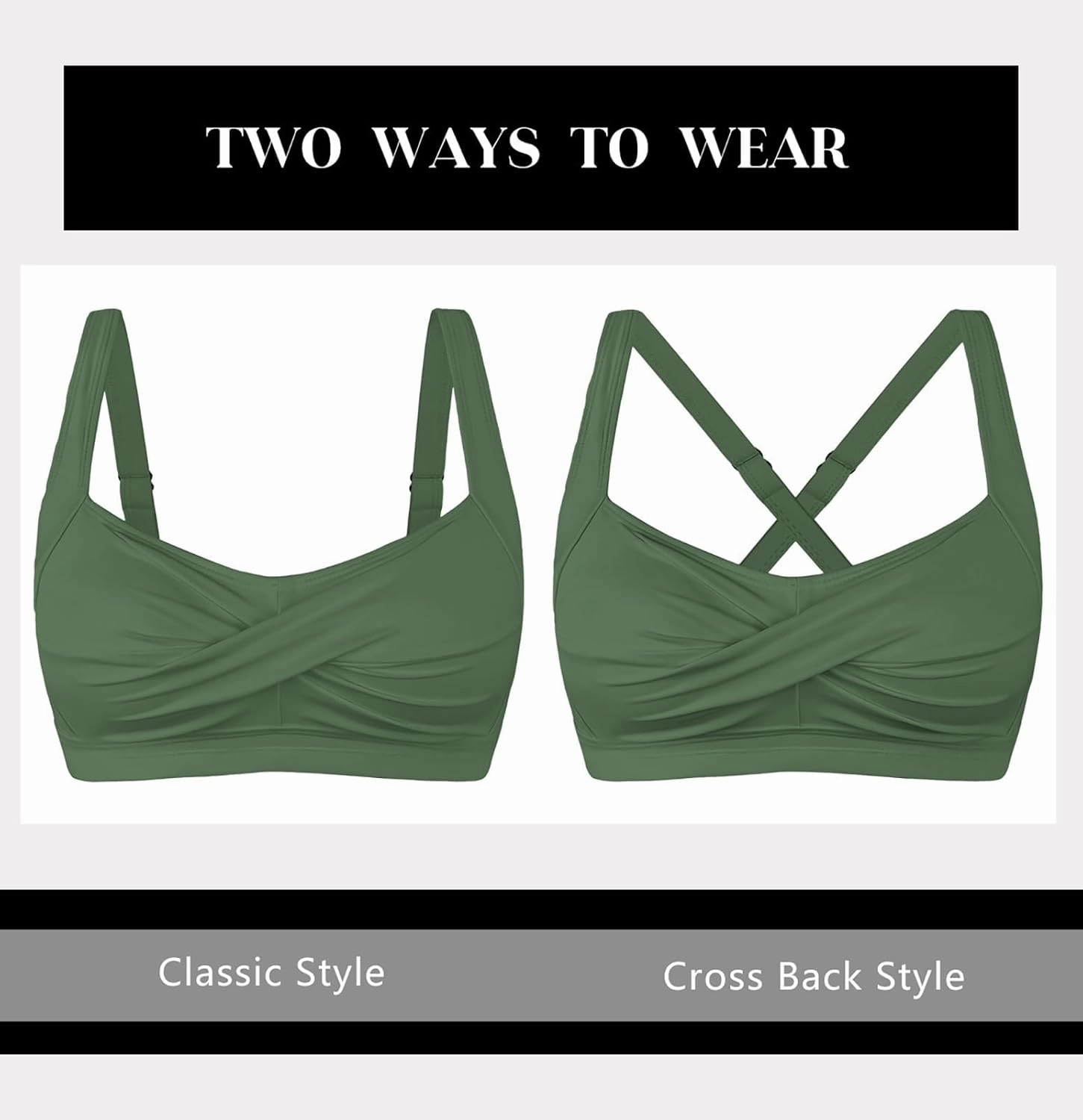Women's Twist Front Full Coverage Swimsuit V Neck Padded High Waisted Ruched Bikini Set Two Piece Bathing Suit