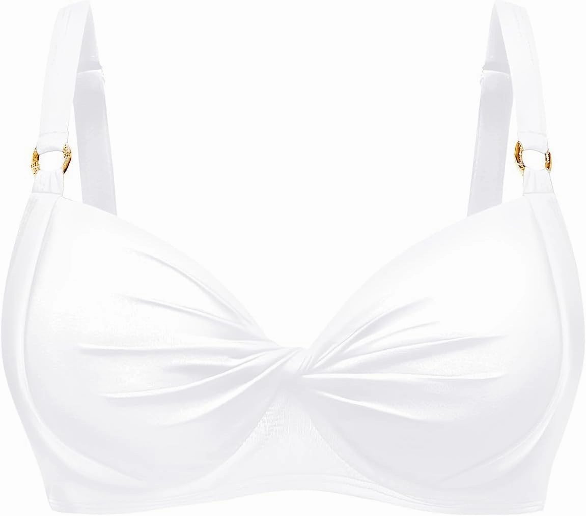 Women's Underwire Bikini Top - Push Up Swimsuit Top Only Twist Front Bathing Suit 2025 Retro Swim Bra