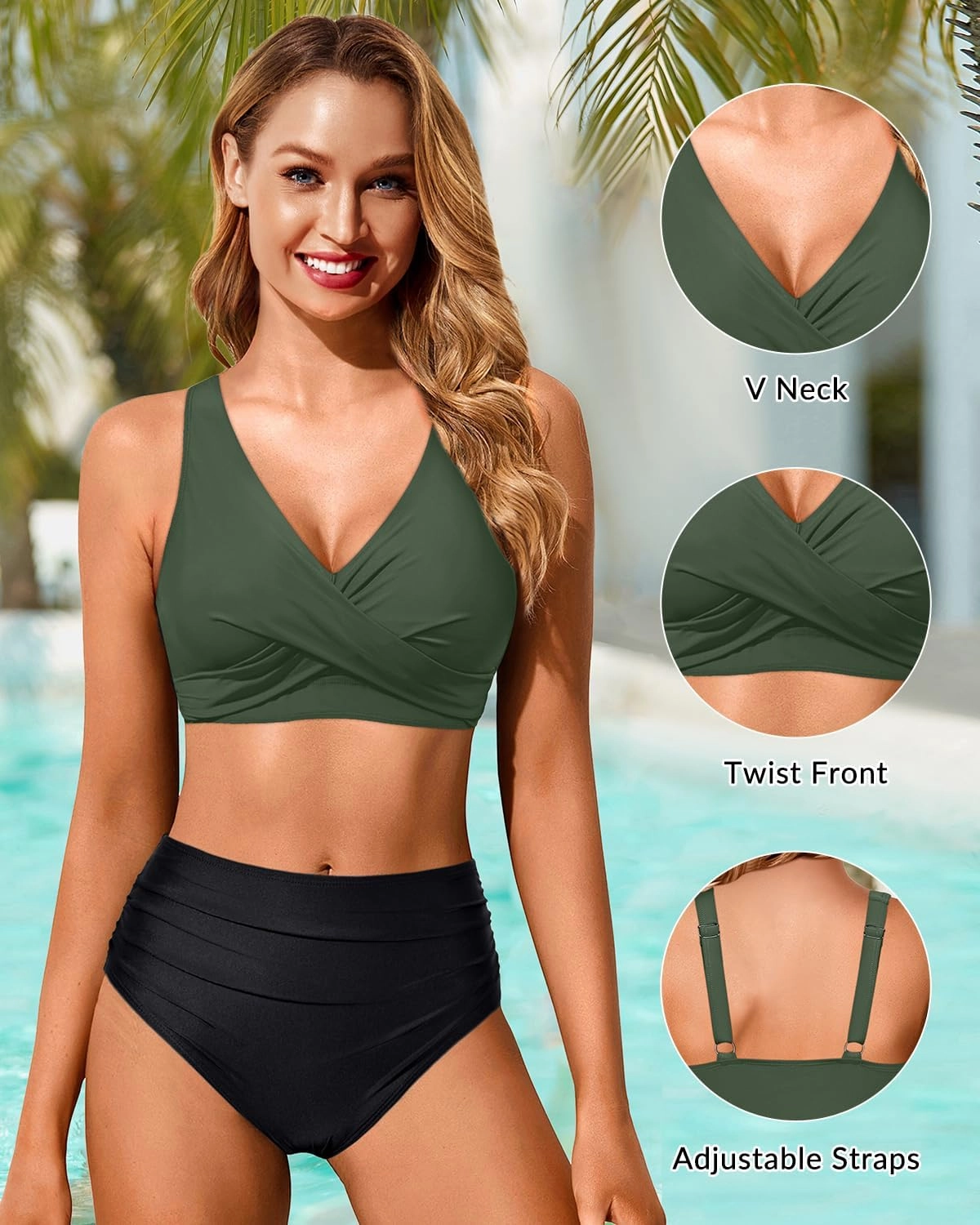 Women Underwire Bikini Top - Push Up Bathing Suit Top Large Bust Swim Top 2025 Swimsuit Top