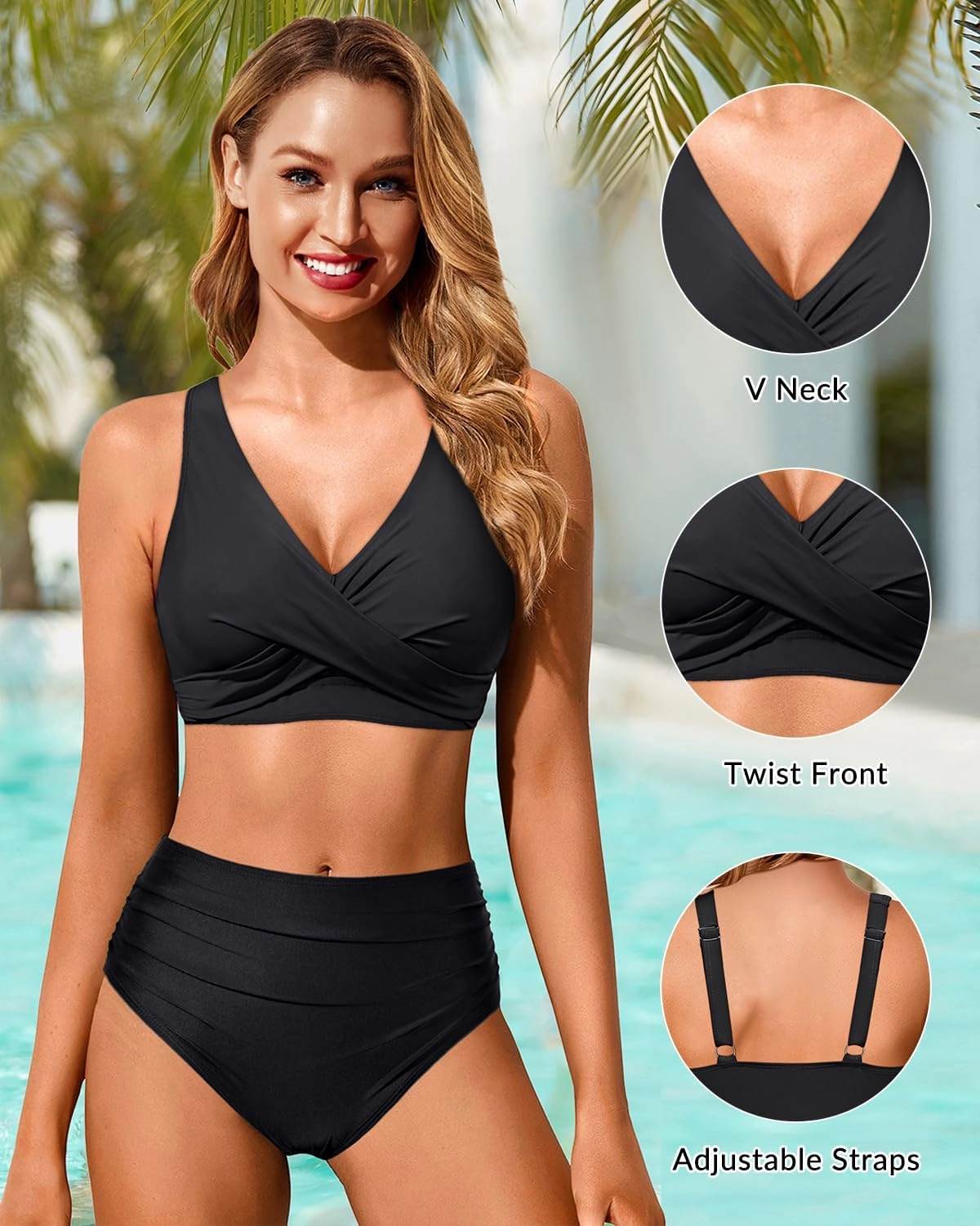 Women Underwire Bikini Top - Push Up Bathing Suit Top Large Bust Swim Top 2025 Swimsuit Top