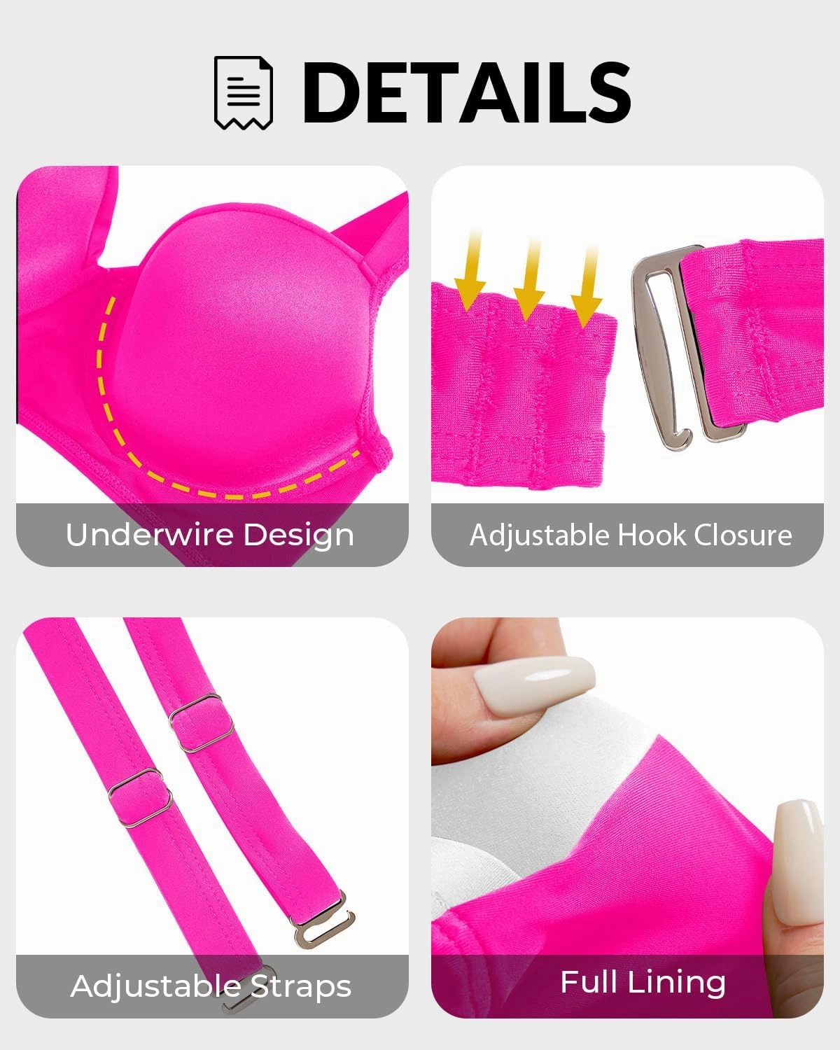 Women Underwire Bikini Top - Push Up Swim Top Only Bra Padded Swimsuit Tops 2025 Bathing Suit Tops