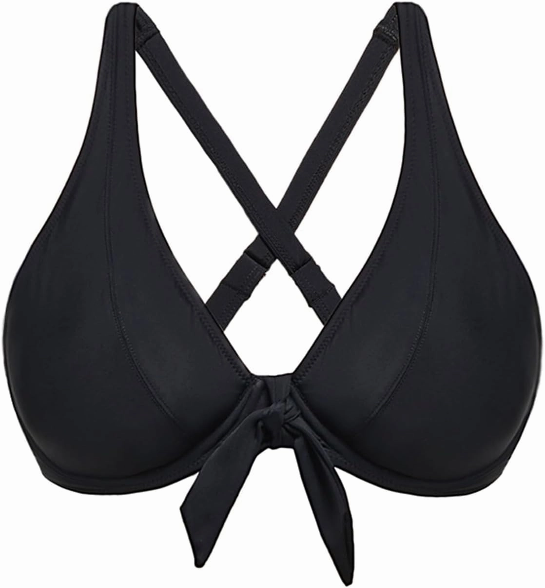 Women Underwire Bikini Top Only - Knot Front Bathing Suit Top Swim Bra Push Up Swimsuits Top